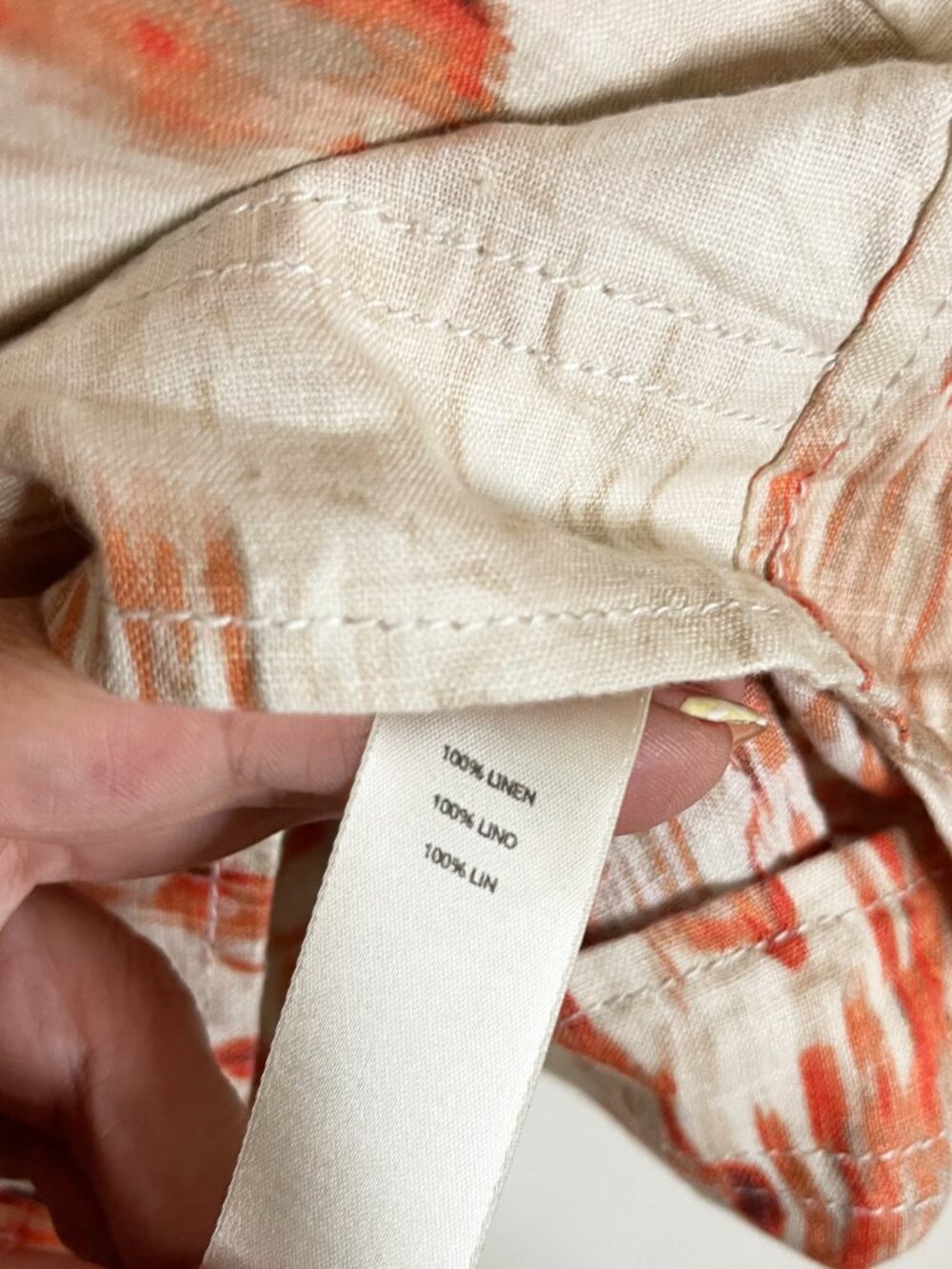 Chico's 100% Linen Ikat Print Jacket Size 3 (XL) Button Front Resortwear - Picture 4 of 9
